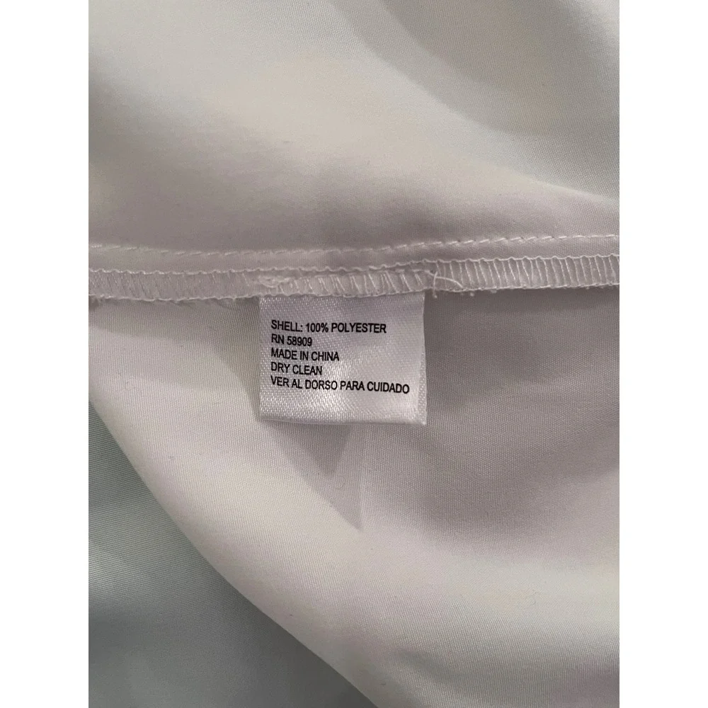 Antonio Melani Cream Button Front Blouse Tie Cuff‎ Sleeve Top Size M